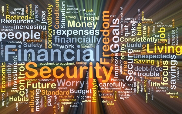 frugal living with financial security concept art 