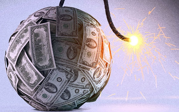 Student loan forgiveness for teachers represented by a money bomb.