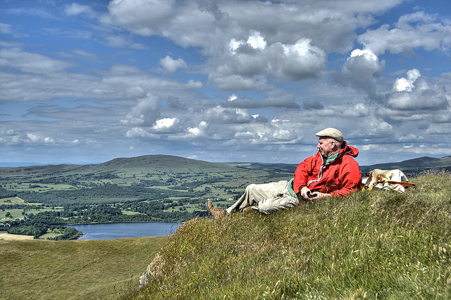 Man relaxing on a hill