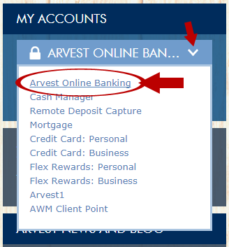 Arvest Online Banking Login Step 2