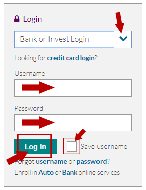 key online banking log in frame