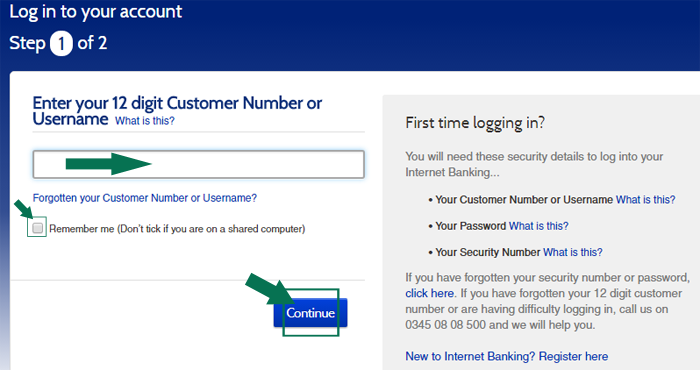 Metro Bank Online Banking Login Step 2