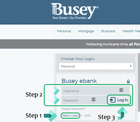 busey bank login page