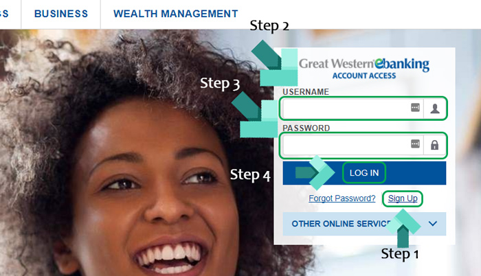 great western bank landing page
