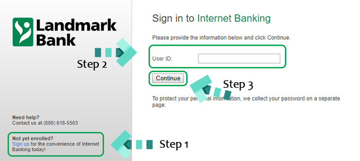 landmark bank login page